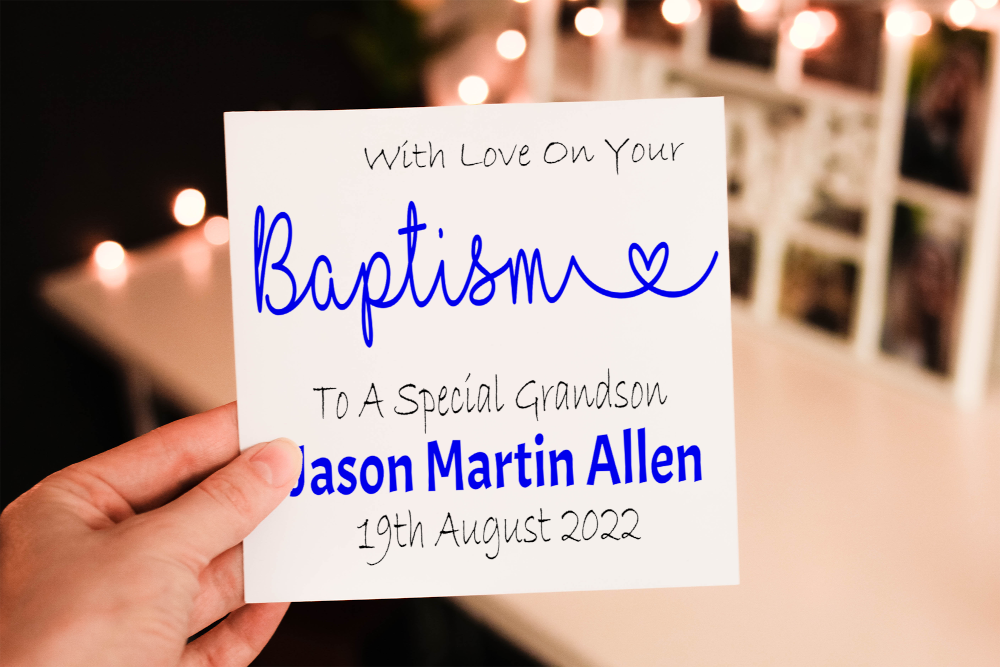 Grandson Baptism Card, Congratulations for Baptism, Baptism Card - Click Image to Close